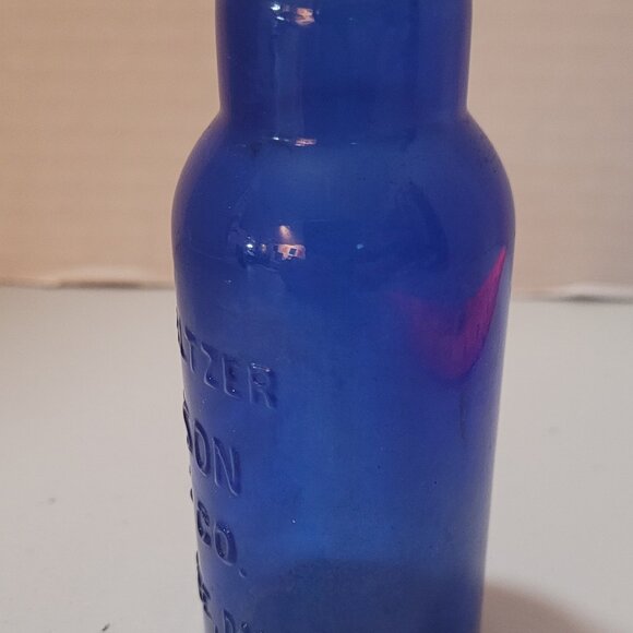Antique BROMO SELTZER 4" Bottle Cobalt Blue Emerson Drug Co. Baltimore MD 1920s - Picture 3 of 10